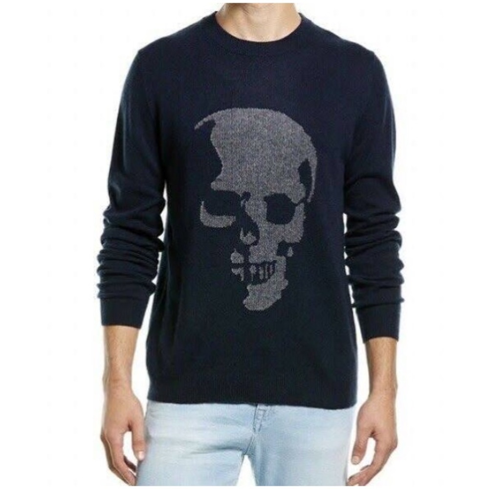 Autumn Cashmere Birdseye Skull Jacquard Sweater